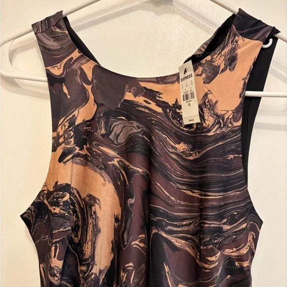 Black and Brown Marble Maxi Dress - Picture 2 of 8